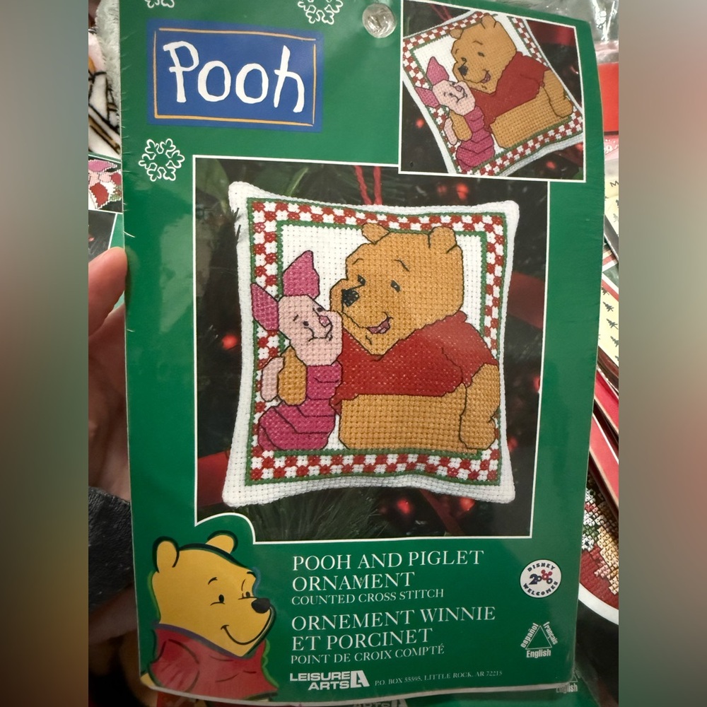 Vintage unopened Pooh and Piglet Cross Stitch Ornament
